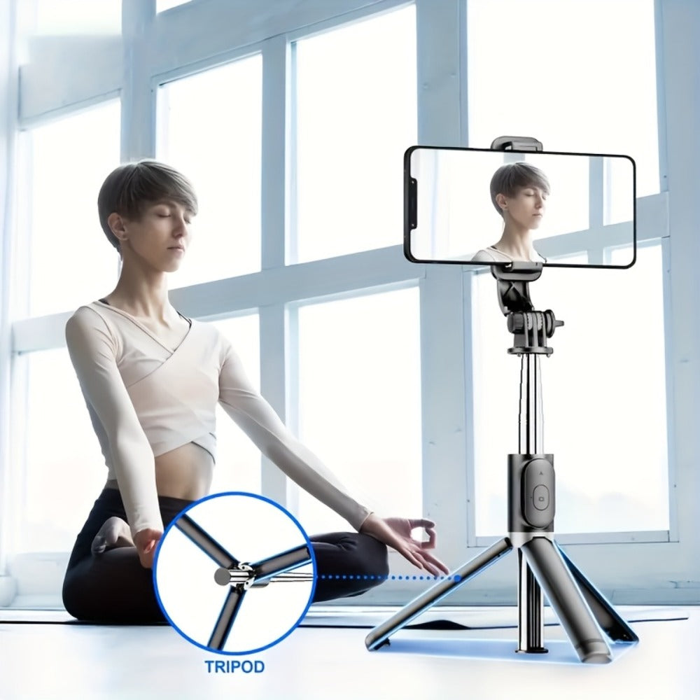 360° Rotating Selfie Stick Tripod 40 Inch Retractable Floor Stand with Wireless Remote & Anti-Shake Base – Professional Phone Tripod for TikTok Live, Travel Vlogging, Outdoor Filming, iPhone & Android