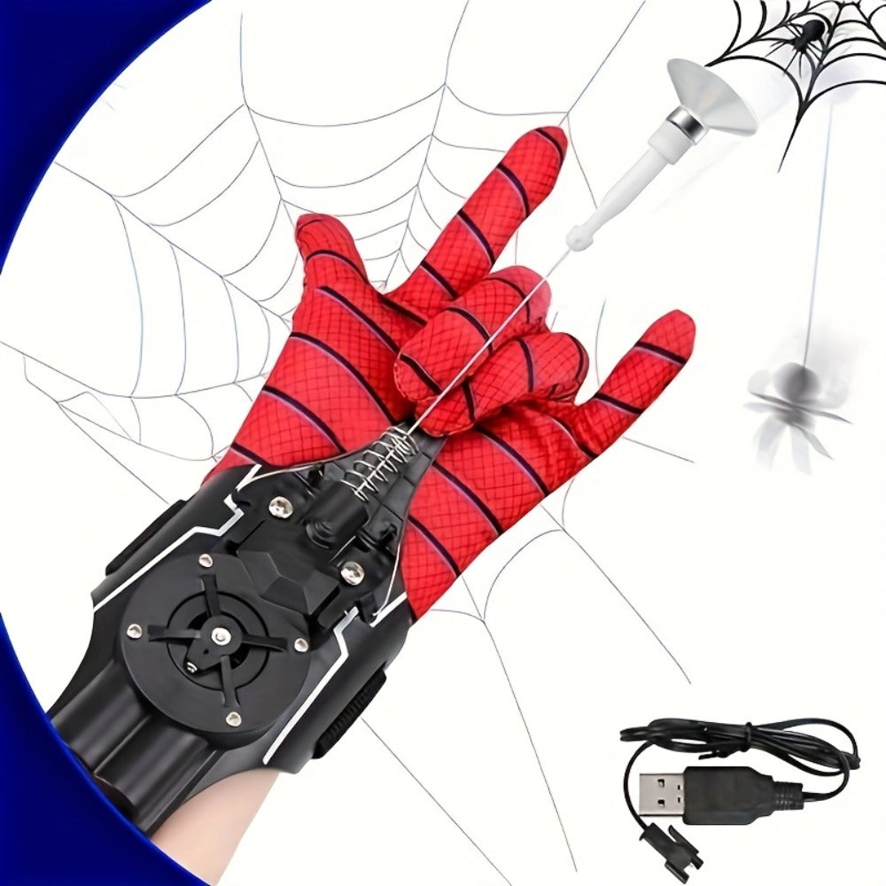 Superhero Web Shooter Toy for Kids – 9.4 Ft Automatic Rope Launcher, USB Rechargeable, Spider Hero Role Play Gift for Boys & Girls, Halloween & Christmas