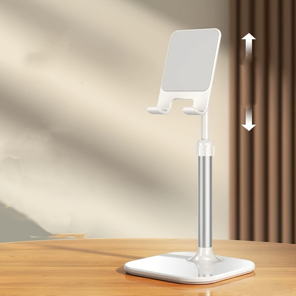 Long-Arm Tablet Stand with Desk Clamp, Two 35 cm Articulating Sections and Rotating 4–13 Inch Device Holder