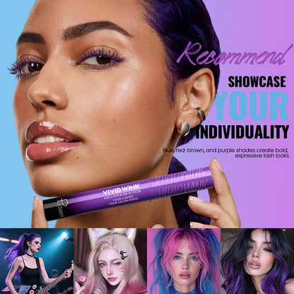 5-Shade Waterproof Colored Mascara for Women — Smudge-Proof Clump-Free Long-Lasting Vivid Formula, Bold Eye Makeup for Stage Cosplay Festival Everyday Wear, Blue Green Pink Purple Black