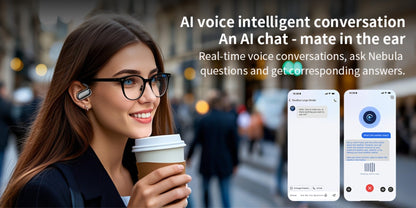 AI Translation Earbuds 144 Languages Real-Time Bluetooth 6.1 TWS Meeting Notes Noise Cancelling Crystal Mic Touch Control Type-C Charging All Smartphones Business Travel