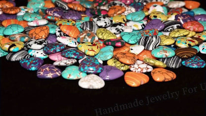 Colorful Heart-Shaped Craft Stones in Random 50- or 100-Piece Assortments for Adult DIY Jewelry Projects