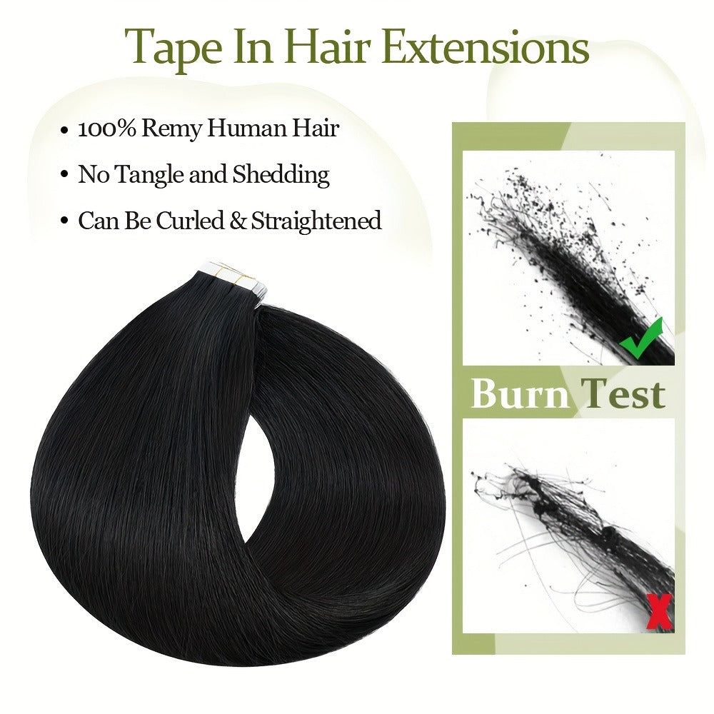 Hair Extensions Straight Brazilian Remy Human Hair Tape-In Set with 10 Pieces, 12–24-Inch Lengths and 11 Colors