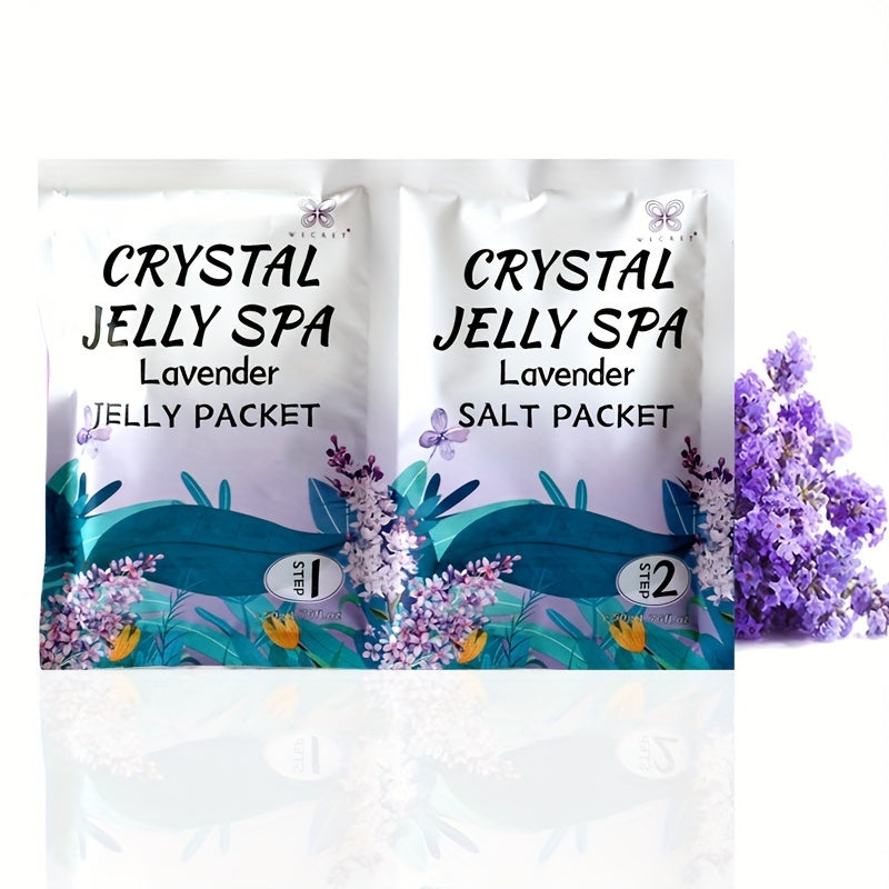 Foot Soak for Dry Cracked Feet Jelly Spa Bubble Bath Salt — Moisturizing Exfoliating Foot Care Treatment, Honey Lavender Lemon & Rose Scents, Relaxing At-Home Pedicure Spa Gift for Women & Men