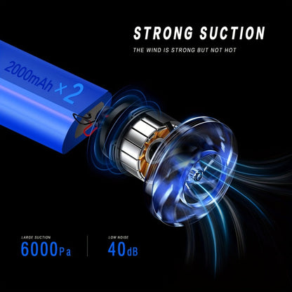 Cordless Handheld Vacuum Cleaner with Three Color Checkouts, Crevice Nozzle and Compact Dust Cup