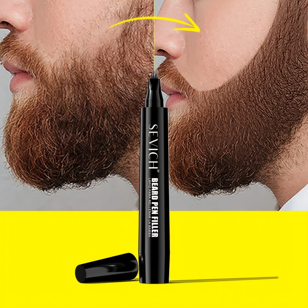 Beard Filler Pencil with Brush — Waterproof Long-Lasting Beard Pencil for Fuller Thicker Beard | Fills Sparse Patchy Beard & Mustache | Men's Grooming Tool | Black & Dark Brown | 1pc or 2pcs