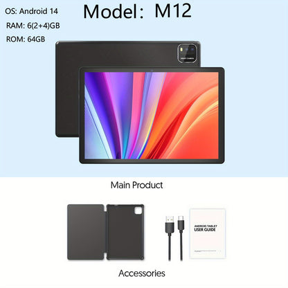 Android Tablet 10-Inch 2-in-1 with 1280x800 IPS Display, 64GB Internal Storage and Keyboard Bundle Options