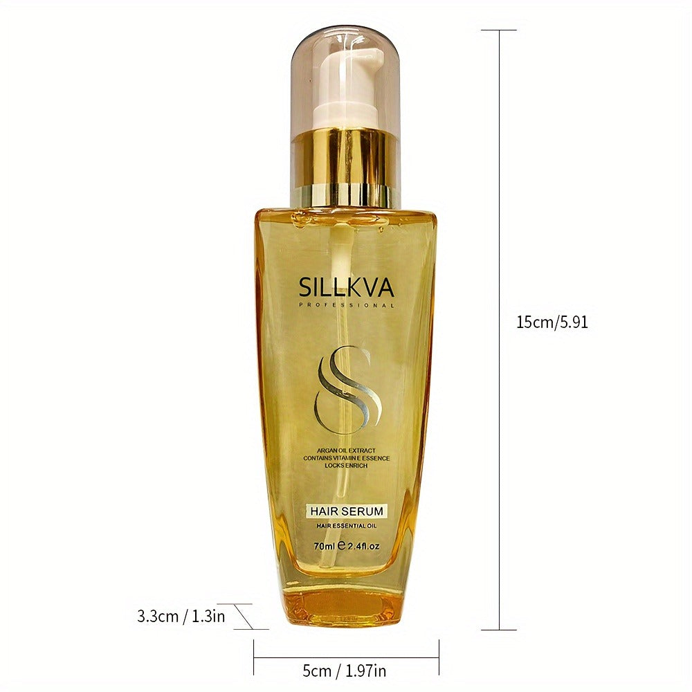 Two-Pack Argan Oil Leave-In Hair Serum for Dry, Frizzy and Flyaway Hair in Daily Care Routines