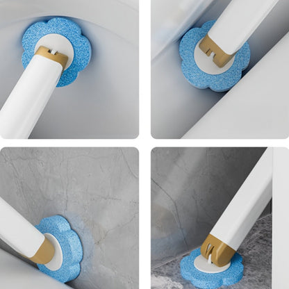Wall-Mounted Toilet Brush Set with Eight Disposable Heads in White or Grey Checkout Color Options