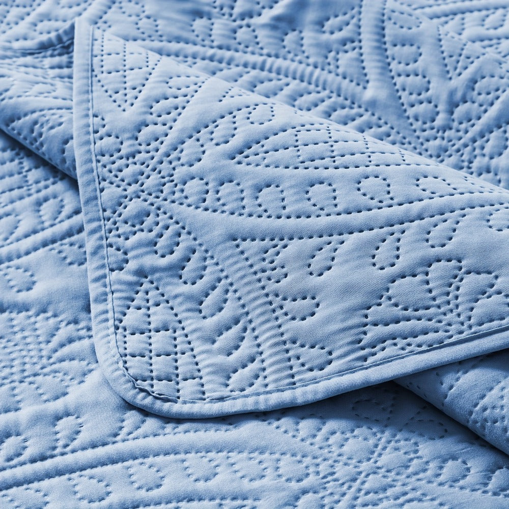 Coin-Pattern Quilt Set in Four Designs, Multiple Colors and Twin, Full-Queen or King-California King Sizes