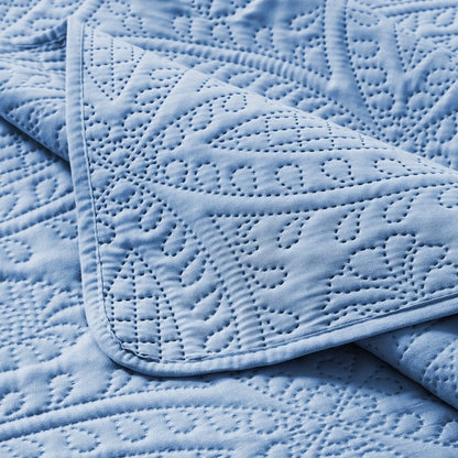 Coin-Pattern Quilt Set in Four Designs, Multiple Colors and Twin, Full-Queen or King-California King Sizes