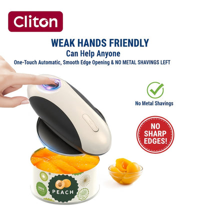 Cliton One-Touch Electric Can Opener with USB-C Rechargeable Power and Four Color Selections