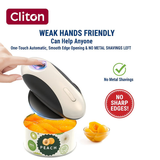 Electric Can Opener One-Touch Automatic – USB Rechargeable, Smooth Edge Safety, Auto Power-Off, Cordless for Kitchen, Camping & Seniors