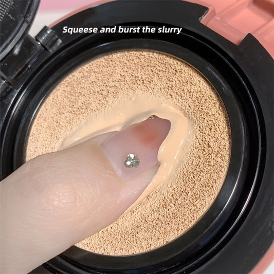 Oil Control Cushion BB Foundation with Replacement Core – Waterproof Sweatproof Invisible Pore Coverage, Moisturizing Lightweight Buildable Natural Finish for All Skin Types, Ivory White