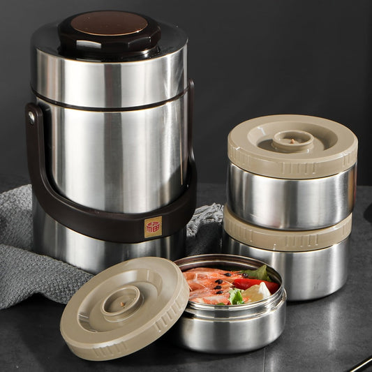 Food Storage Containers 67.63 oz Three-Layer 304 Stainless Steel Insulated Lunch Box with Wide-Mouth Opening