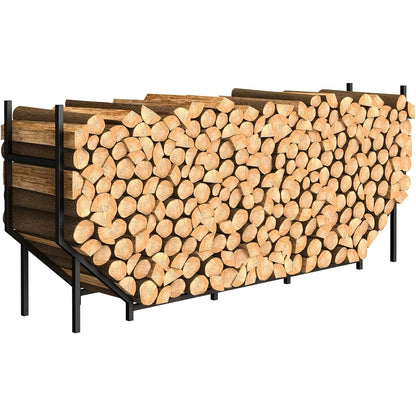 Firewood Rack | Heavy Duty Steel Indoor Outdoor Fireplace Patio Deck