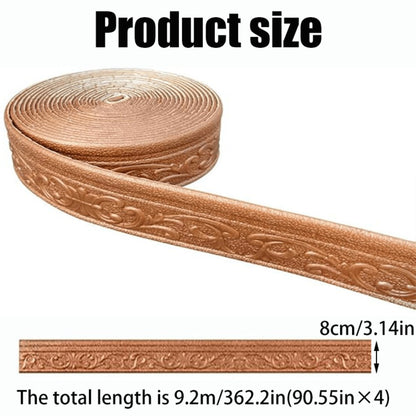 Carved Foam Baseboard Wall Trim Sticker in White, Silver Gray, Copper or Golden, Available in 4, 8 or 12 Rolls