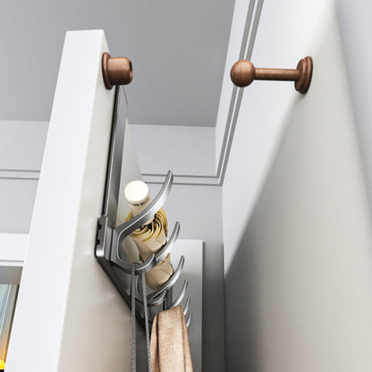 Over-the-Door Hook Hanger Sets in Black with Two 5- or 6-Hook Racks for Keys, Hats and Bags