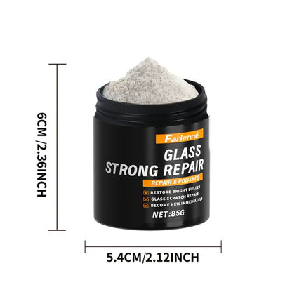 Glass Polishing Powder - Nano Windshield Scratch Repair & Clarity Restoration, Safe for All Glass Types, Car Windshield Detailing, Includes Sponge (85g)