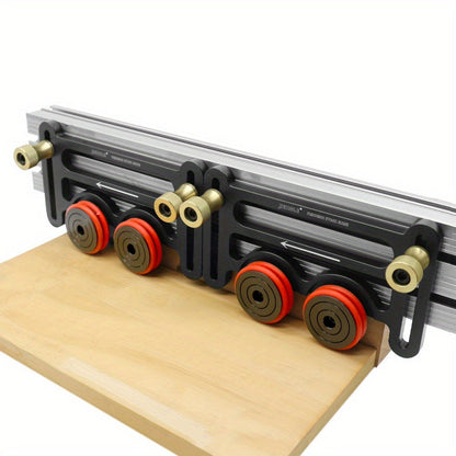 Feather Board Roller Guide for Table Saw – Aluminum Alloy One-Way Safety Stock Feeder with T-Track Mount, Anti-Kickback Woodworking Press Guide Tool