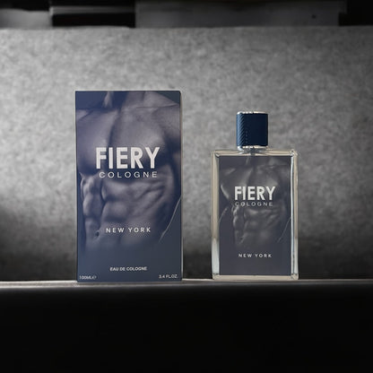 Eau de Parfum Fiery New York for Men in Dark Architectural Bottle with Citrus-Spice Source Profile