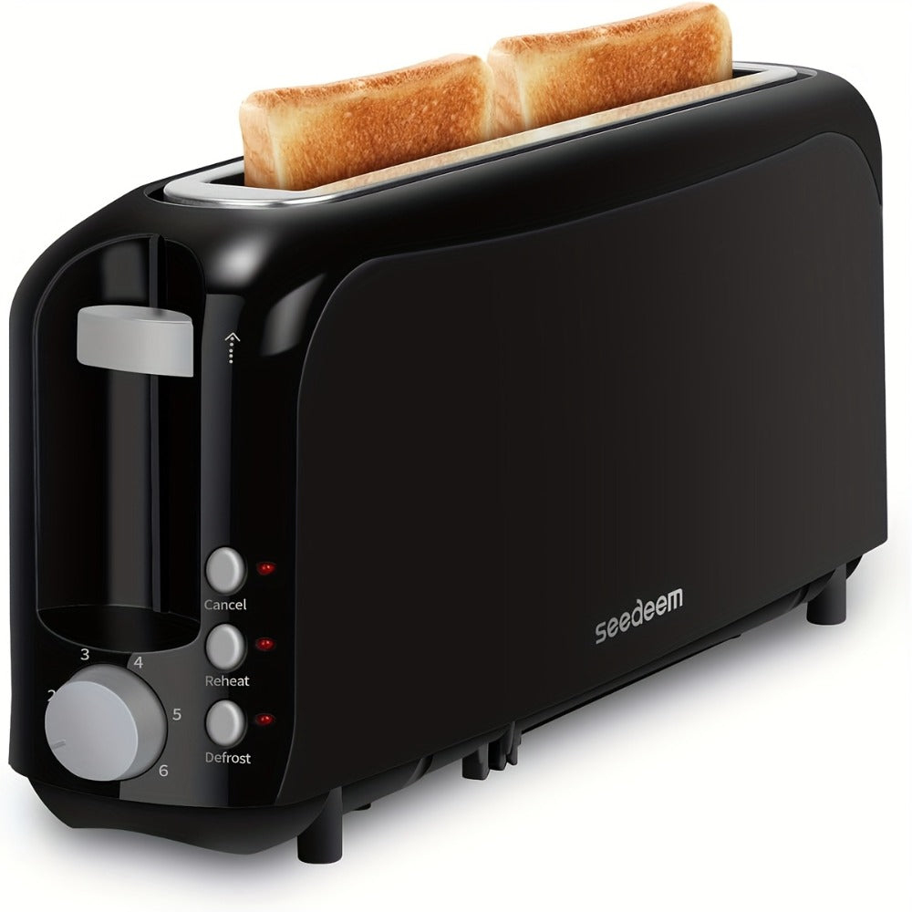 2-Slice Toaster Slim Ultra-Thin Design – 6 Browning Settings, 10" Long Slot, Reheat & Defrost Functions, Auto Shut-Off, Removable Crumb Tray, 6 Colors Available