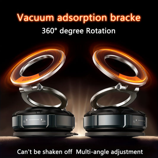 360° Magnetic Car Phone Mount – Rotatable Vacuum Dashboard Holder for MagSafe iPhone 16/15/14/13/11 Pro Max & Android, Universal Magnetic Phone Holder for Car, Gym & Smooth Surfaces