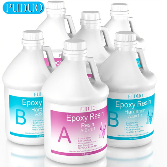 Ultra-Clear Epoxy Resin Kit 1 2 3 Gallon Fast Curing Bubble-Free Non-Yellowing – 2-Part AB Epoxy for Coatings Casting Countertops River Tables & DIY Crafts