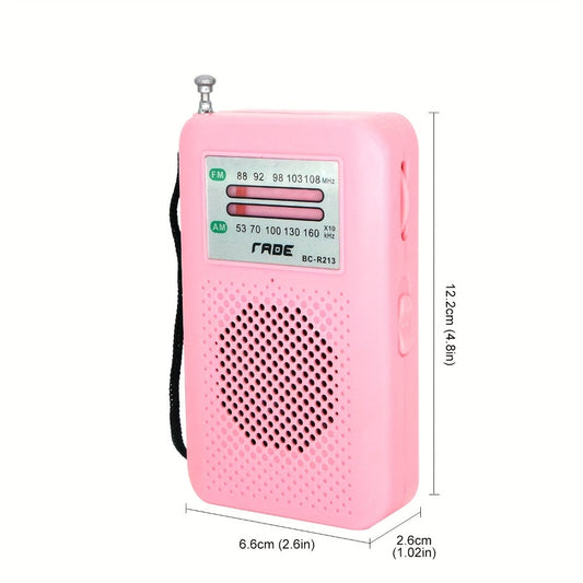 Portable AM FM Radio Battery Powered Handheld with Manual Tuner, Headphone Jack, Built-in Speaker, Adjustable Telescopic Antenna & Wrist Strap for Camping, Travel, Emergency & Outdoor Use