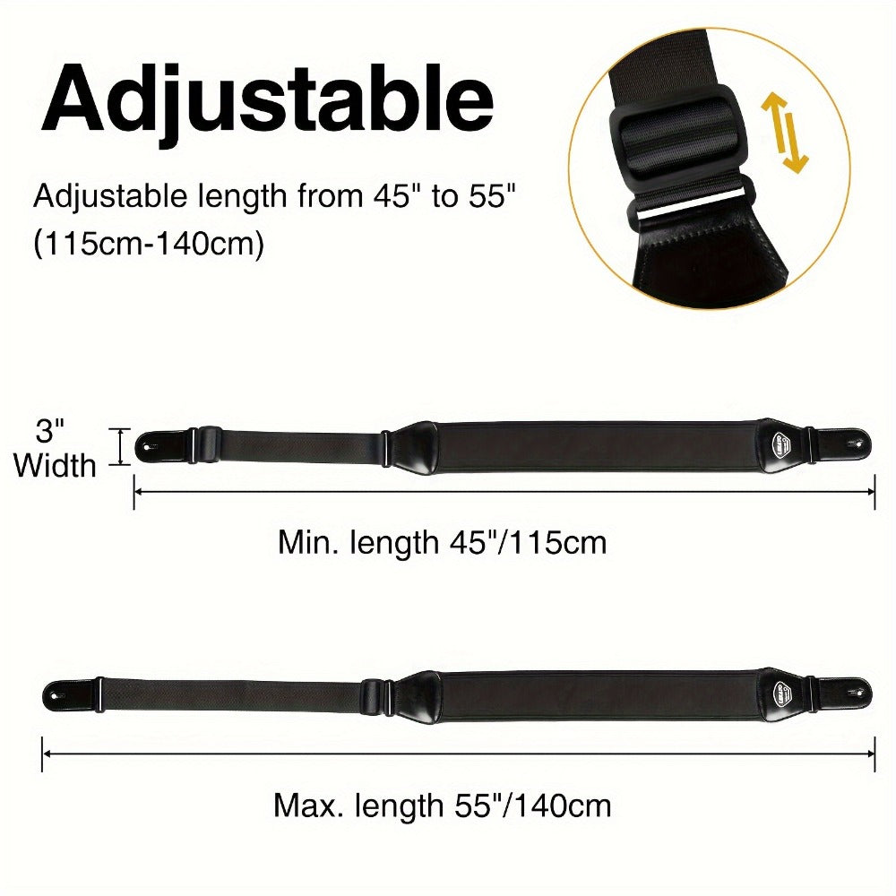 Adjustable Guitar Strap, Adjustable, 3 Inch, LGS-5, Inch, Wide for Supporting A Guitar detail image