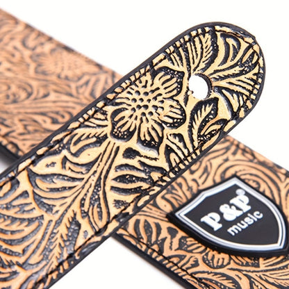 Adjustable Guitar Strap, Silvery, Adjustable, Genuine, Leather, Compatible for Supporting detail image - detail view 6