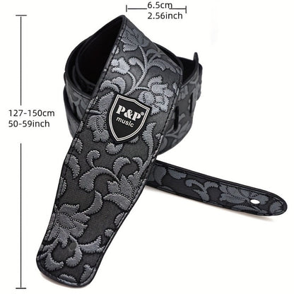 Adjustable Guitar Strap, Silvery, Adjustable, Genuine, Leather, Compatible for Supporting detail image - detail view 9