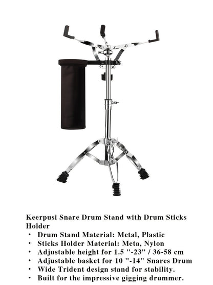 Adjustable Snare Drum Stand Set for 10 to 14-Inch Drums and Practice Pads detail image - detail view 10