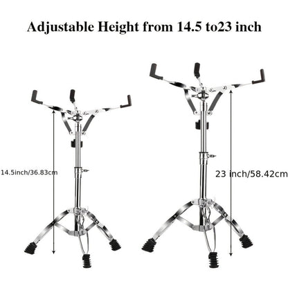 Adjustable Snare Drum Stand Set for 10 to 14-Inch Drums and Practice Pads detail image