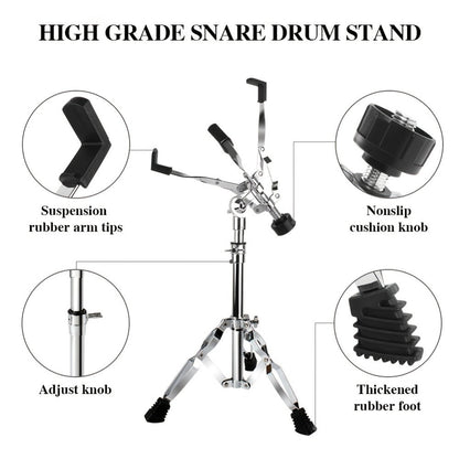 Adjustable Snare Drum Stand Set for 10 to 14-Inch Drums and Practice Pads detail image - detail view 5