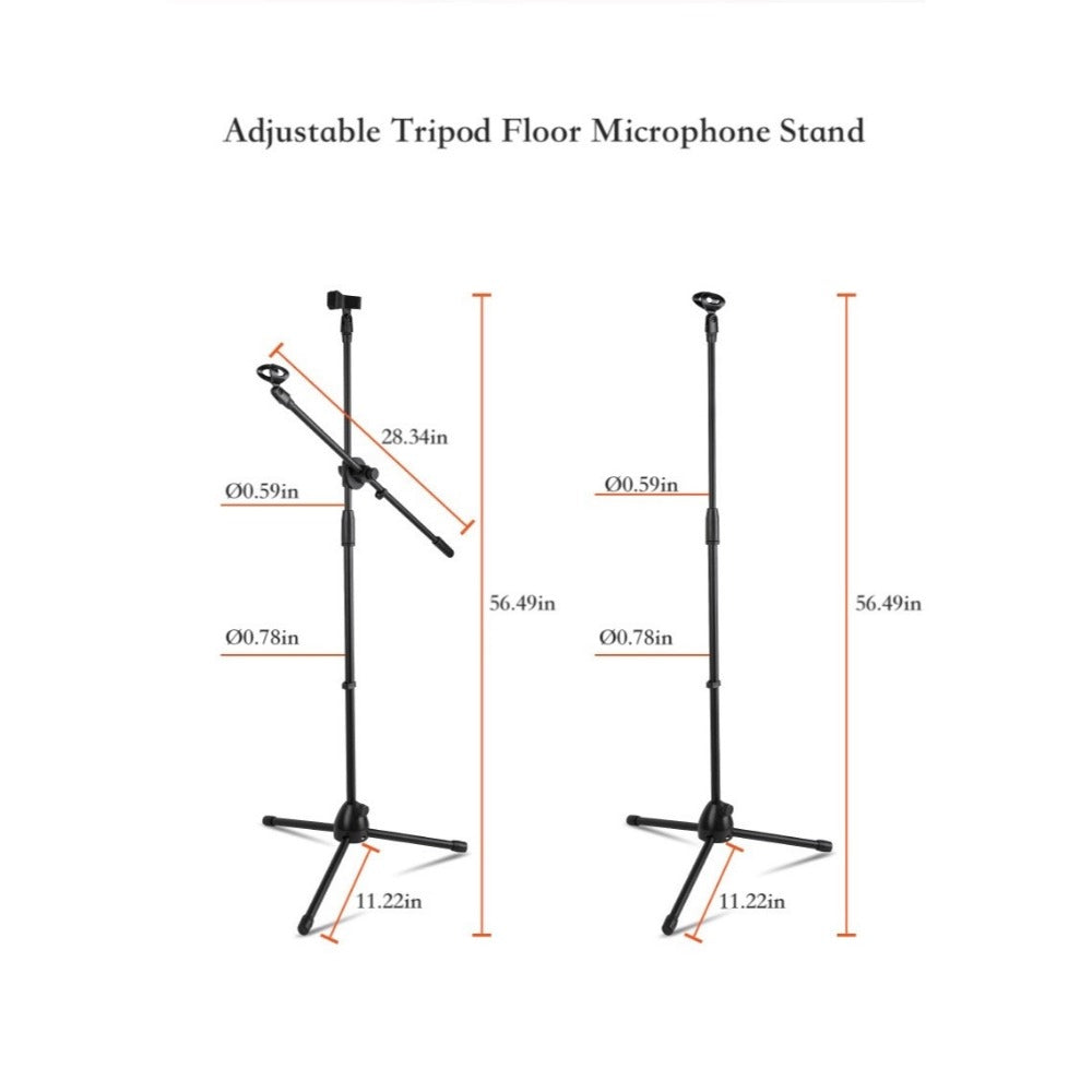 Adjustable Tripod Microphone Boom Stand for Studio, Podcast and Stage detail image - detail view 14