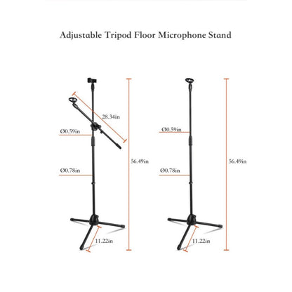 Adjustable Tripod Microphone Boom Stand for Studio, Podcast and Stage detail image - detail view 14