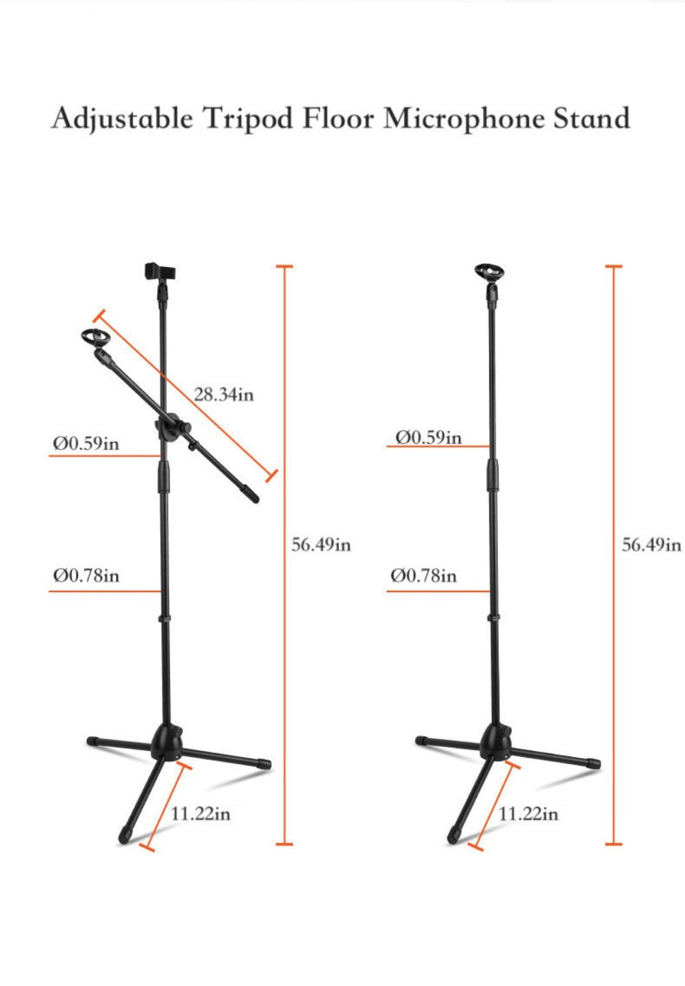 Adjustable Tripod Microphone Boom Stand for Studio, Podcast and Stage detail image
