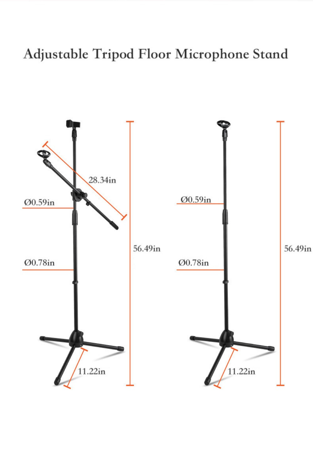 Adjustable Tripod Microphone Boom Stand for Studio, Podcast and Stage detail image - detail view 20