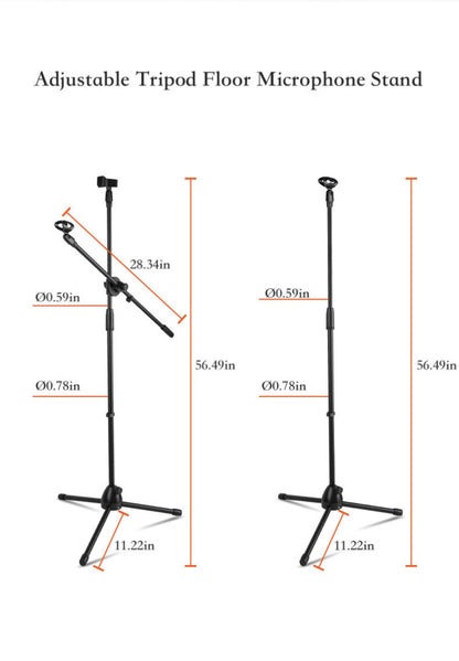 Adjustable Tripod Microphone Boom Stand for Studio, Podcast and Stage detail image - detail view 20