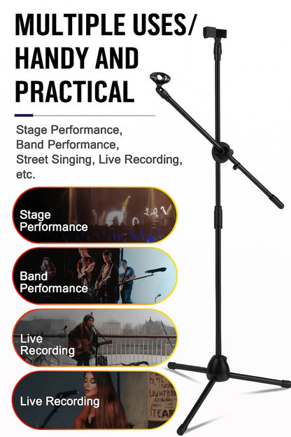 Adjustable Tripod Microphone Boom Stand for Studio, Podcast and Stage detail image - detail view 3