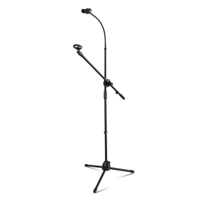 Adjustable Microphone Boom Stand shown in the Mic + Phone Holder Stand option
