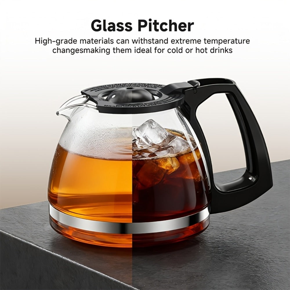 Five-Cup Programmable Drip Coffee Maker with Glass Carafe, Reusable Filter and Black or White Finish