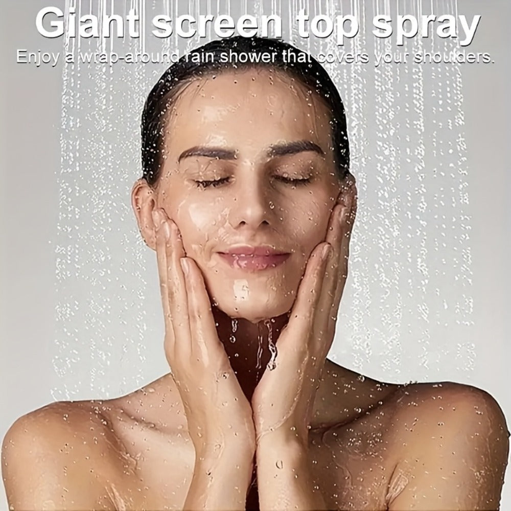 Rainfall and Handheld Shower Combo with 8-Inch Square Head, 11-Inch Extension Arm and Chrome Finish