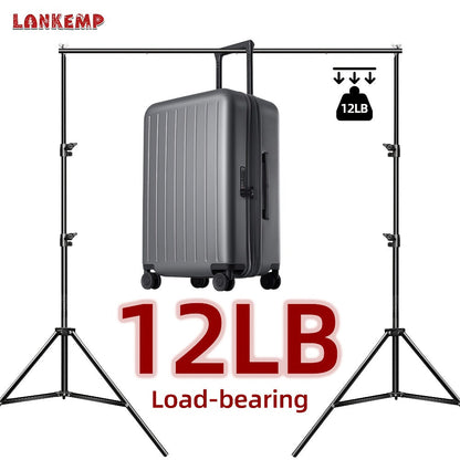 LANKEMP 6.6-Foot Square Photography Backdrop Stand Kit with Two Tripods, Four Crossbars, Clips and Carry Bag
