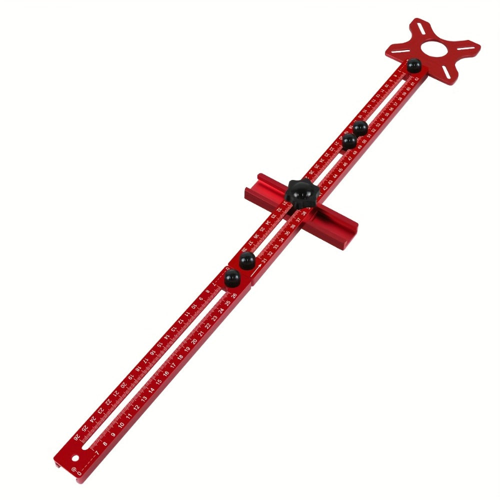 Router Circle Cutting Jig with Adjustable Red Guide Rail for Woodworking Routers and Circular Cutting Projects