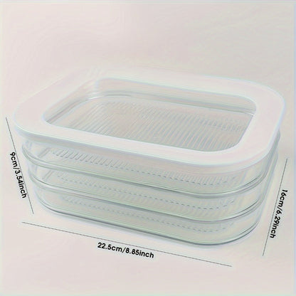 Food Storage Containers Single Reusable Fridge Box with Secured Lid for Meat, Produce and Leftover Organization