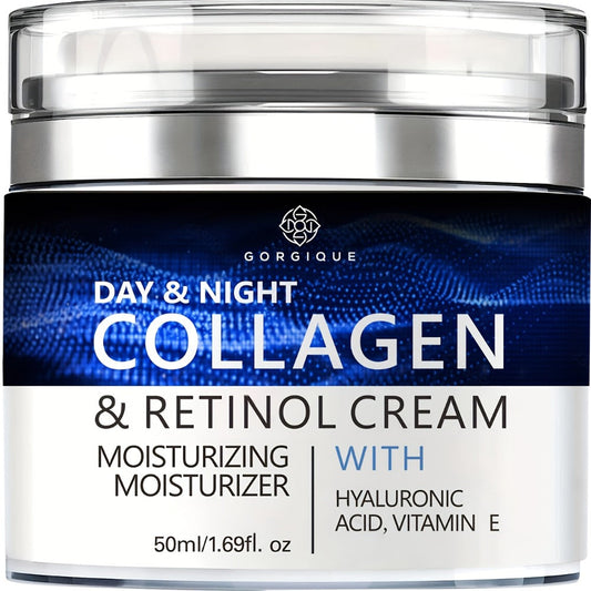 Collagen Face Cream with Retinol Hyaluronic Acid Anti-Aging Day Night Deeply Moisturizing Nourishing Wrinkle Repair Firming Skin Care for Women Men All Skin Types 50ml 100ml