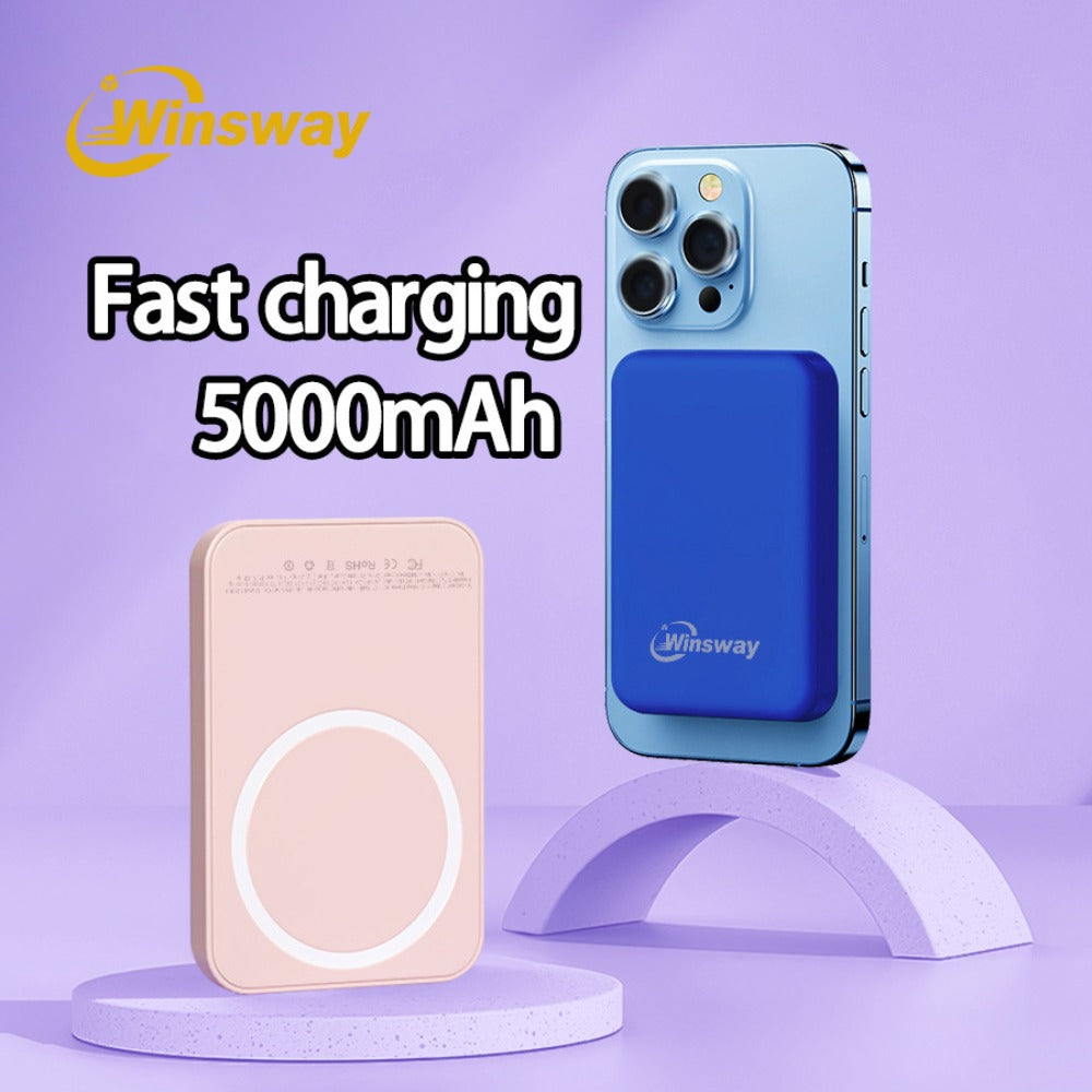 Magnetic Power Bank 5000mAh Mini Wireless Charging PD & QC 3.0 Fast Charge Colorful Portable Charger for iPhone 17 16 15 14 13 MagSafe Compatible