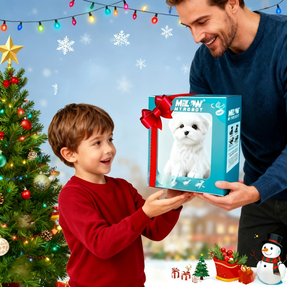 Plush Electric Puppy Toy That Walks & Barks – Interactive Electronic Pet with Soft Plush & Gift Box, Parent-Child Companion, Birthday & Holiday Gift for Kids